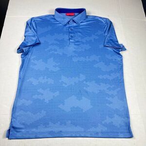 Redvanly Mens Performance Polo Shirt Blue Arundel Digital Cloud Print Sporty L